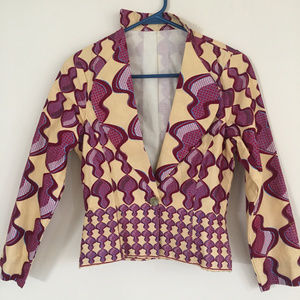 Ankara African Print Short Blazer